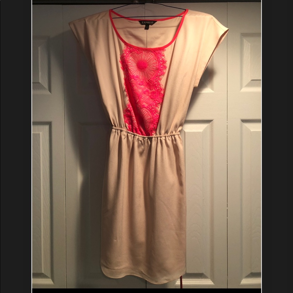 Express pink lace dress
